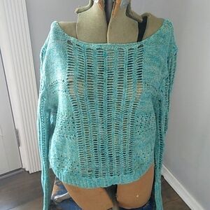 FREE PEOPLE ANTHROPOLOGIE CROCHET BOHO SWEATER WOMANS L
